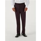 Skopes Maxwell Tailored Fit Suit Trousers - Dark Red