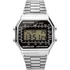 Sekonda Mens 1986 Silver Stainless Steel Bracelet 34Mm Digital Watch