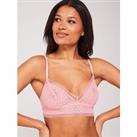 Tommy Jeans Heritage Lace Unlined Bralette - Pink