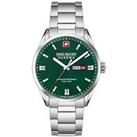 Swiss Military Stainless Steel Bracelet Watch With Olive Dial