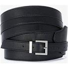 Mint Velvet Black Leather Wide Waist Belt