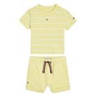 Tommy Hilfiger Baby Essential Striped Short And Tee Set - Yellow Tulip / White Stripe