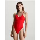 Calvin Klein Halterneck Swimsuit - Red