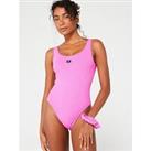 Calvin Klein Jeans Monogram Open Back Swimsuit - Pink