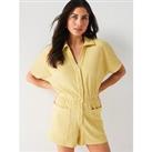 V By Very Patch Pocket Playsuit - Yellow