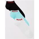 Hugo Red 3-Pack Ankle Socks - White/Black/Blue