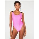 Calvin Klein Scoop Back Swimsuit - Pink