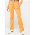 Juicy Couture Tina Classic Velour Track Pant With Juicy Diamante Logo - Papaya - Orange