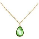 The Love Silver Collection Gold Plated Emerald Charm Necklace