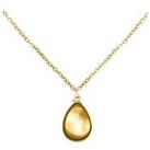 The Love Silver Collection Gold Plated Citrine Charm Necklace
