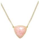 The Love Silver Collection Gold Plated Triangle Pink Crystal Necklace