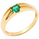The Love Silver Collection 18Ct Gold Plated Sterling Silver Vintage Style Ring With Large Emerald Cz