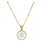 The Love Silver Collection Gold Plated Mother Of Pearl Zodiac Charm Necklace