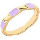 The Love Silver Collection 18Ct Gold Plated Sterling Silver Enamel Purple Patterned Ring