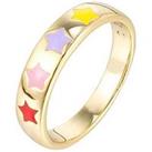 The Love Silver Collection 18Ct Gold Plated Sterling Silver Enamel Star Ring