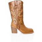 Public Desire Texas Knee High Boot - Brown
