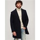 Superdry The Merchant Store Double Breasted Overcoat - Navy