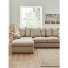Very Home Amalfi 3 Seater Left Hand Scatter Back Fabric Corner Chaise Sofa - Cream - Fsc Certified