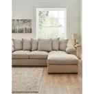 Very Home Amalfi 3 Seater Right Hand Scatter Back Fabric Corner Chaise Sofa - Cream - Fsc Certified