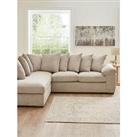 Very Home Amalfi Left Hand Scatter Back Fabric Corner Chaise Sofa - Cream - Fsc Certified