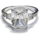 Buckley London The Carat Collection - Clear Baguette With Tapered Baguette Shoulders Ring