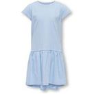 Only Kids Girls Short Sleeve Jersey Dress - Light Blue