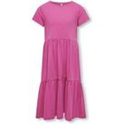Only Kids Girls Short Sleeve Maxi Dress - Pink