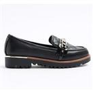River Island Quilted Chain Loafer - Black