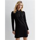 New Look Jersey Collared Mini Dress - Black