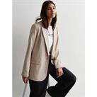 New Look Stone Textured Relaxed Fit Blazer