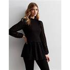 New Look Two In One Spot Sleeve Jumper - Black