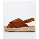 Everyday Extra Wide Fit Cross Strap Wedge Sandal - Brown