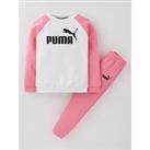 Puma Girls Minicats Ess Raglan Jogger - Pink