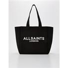 Allsaints Izzy Logo Print Knitted Tote Bag - Black