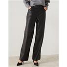 Mango Mid-Rise Leather Effect Trousers