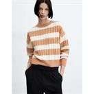 Mango Striped Cable Knit Design Sweater
