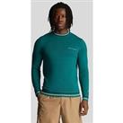 Lyle & Scott Tipped Crew Neck Knitted Jumper - Green