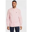 Lyle & Scott Regular Fit Cotton Linen Button Down Shirt - Light Pink