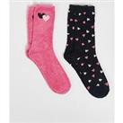 Boux Avenue Cosy Heart Two Pack Sock - Black