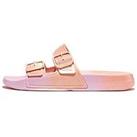 Fitflop Iqushion Iridescent Two-Bar Buckle Slides - Urban White Iridescent