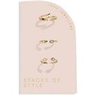 Joma Jewellery Stacks Of Style , Cz , Gold , Set Of 3 Rings