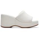 Clarks Manon Glide Leather Wedged Sandals - Off White