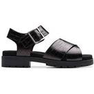 Clarks Orinoco Cross Front Buckle Sandals - Black