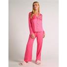 Boux Avenue Plain Piping Long Pyjama Set - Bright Pink