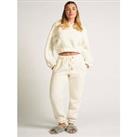 Boux Avenue Borg Cropped Hoody & Jogger - Off White