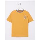 Fatface Boys Art Graphic Short Sleeve T Shirt - Golden Yellow