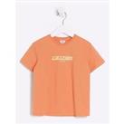 River Island Mini Mini Boys Graphic Print T-Shirt - Orange