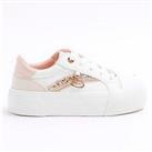 River Island Girls Glitter Lace Up Trainers - Pink