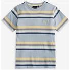 Barbour Boys Hamstead Stripe Short Sleeve T-Shirt - Light Blue