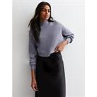 New Look Blue Ribbed Knit Crop Jumper